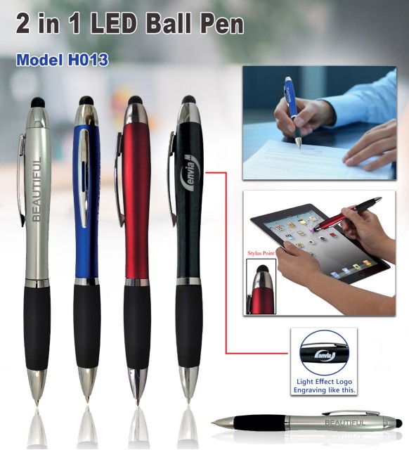 2 in 1 LED Ball Pen 