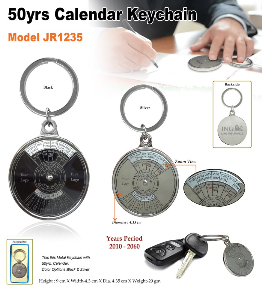 50 Years Calendar Keychain 