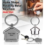 Home Shape Rotating Metal Keychain