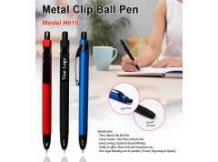 H019 Premium Metal Clip Ball Pen for Corporate Gifting, Promotional Branding & Executive Use