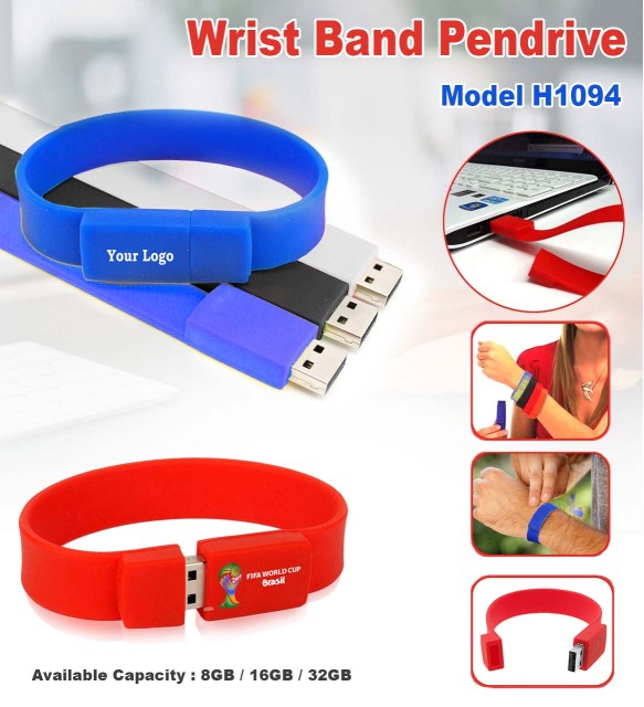 Silicone Wrist Band Flash Drive - 8GB RAM - Black | Konga Online Shopping
